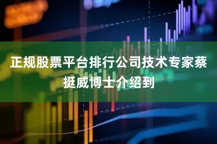 正规股票平台排行公司技术专家蔡挺威博士介绍到